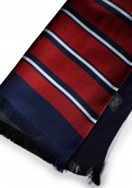 Vintage Striped Silk Designer Scarf Double Sided