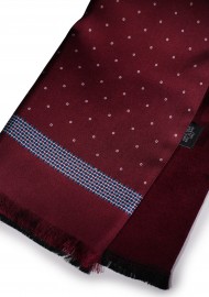 Maroon Autumn Silk Scarf in Dot Design Double Sided