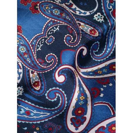 Bold Paisley Print Silk Scarf Detailed Close Up