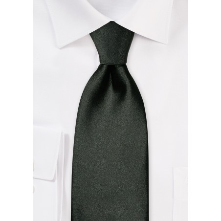 Dark Green Mens Necktie in Long Length