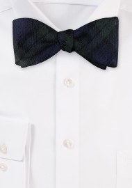 Tartan Plaid Bow Tie in Green and Navy