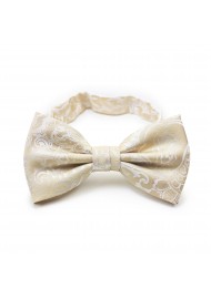 Men's Bow Tie in Champagne Cream with Paisley Design