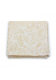 Pocket Square in Champagne Cream with Paisley Design