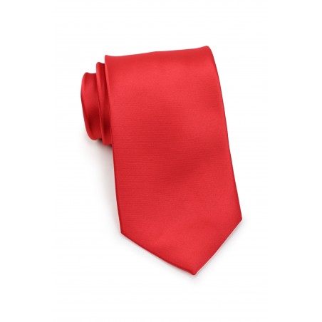 Solid Bright Red Mens Tie