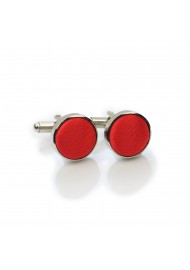 Silver and Red Cufflink Studs