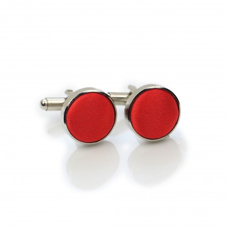 Silver and Red Cufflink Studs