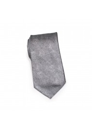 Woodgrain Texture Necktie in Graphite Gray