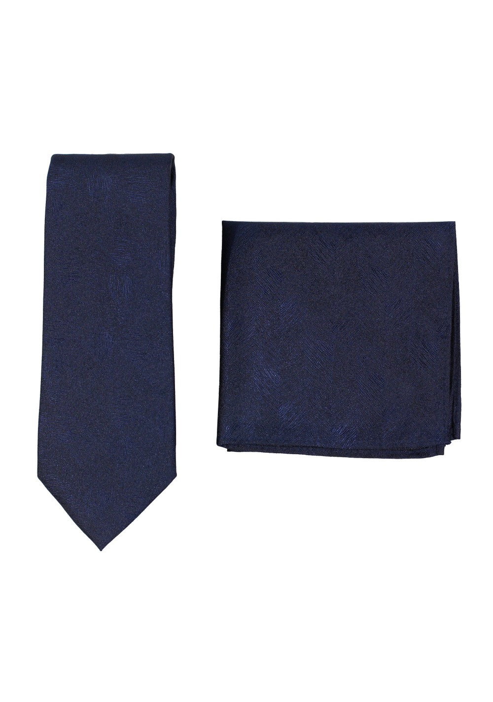 Woodgrain Texture Necktie Set in Dark Navy
