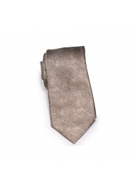Woodgrain Texture Necktie in Bronze Gold