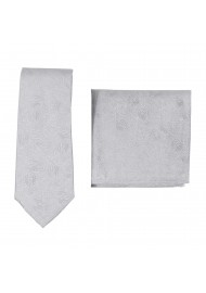 Woodgrain Texture Necktie Set in Sterling Silver