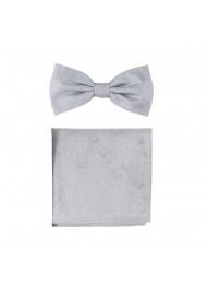Woodgrain Texture Bow Tie Set in Sterling Silver