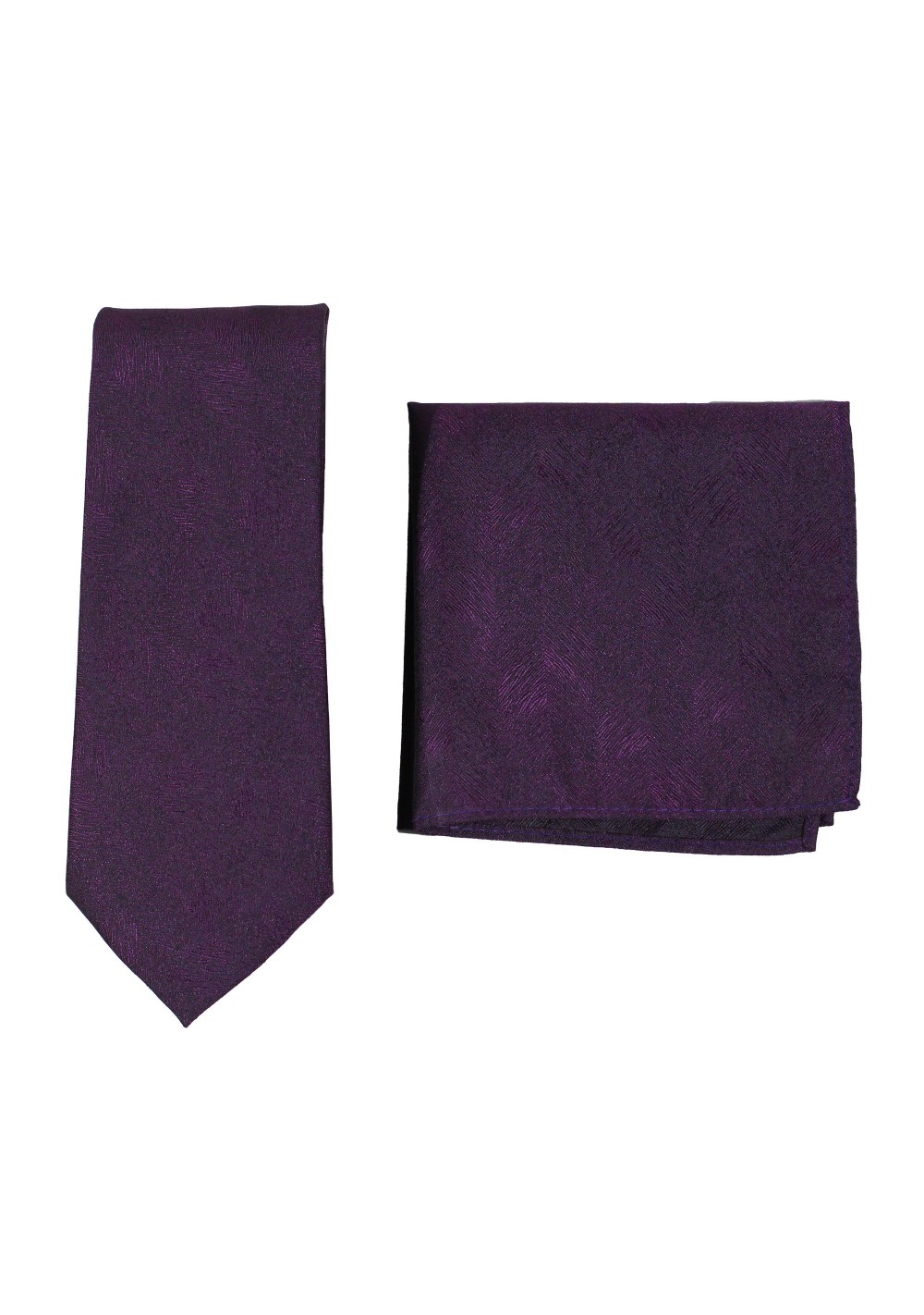 Woodgrain Texture Necktie Set in Lapis Purple