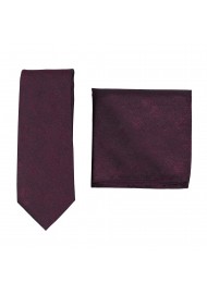 Woodgrain Texture Necktie Set in Wine