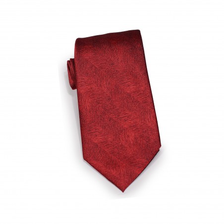 Woodgrain Texture Necktie in Apple Red