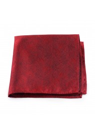 Woodgrain Texture Pocket Square in Apple Red