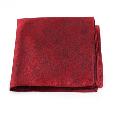 Woodgrain Texture Pocket Square in Apple Red