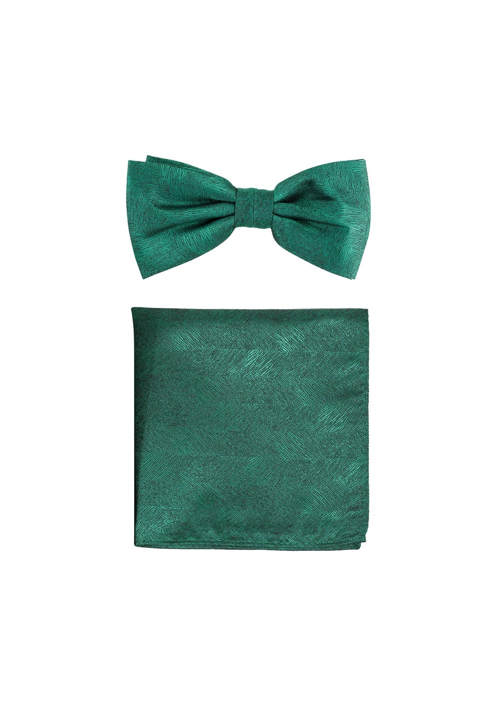 Woodgrain Texture Bow Tie Set in Juniper Green