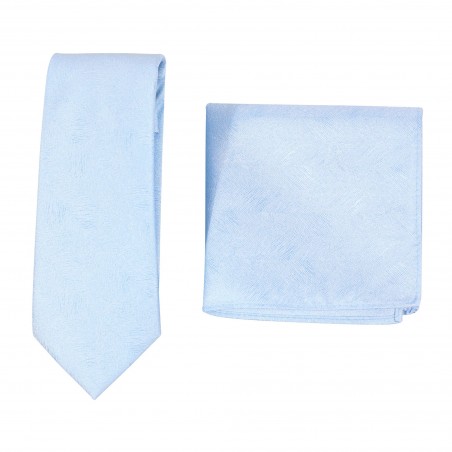 Woodgrain Texture Necktie Set in Ice Blue