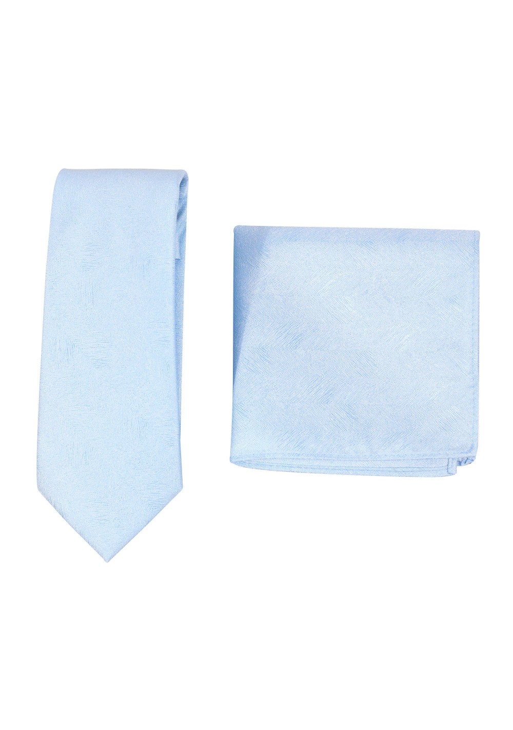 Woodgrain Texture Necktie Set in Ice Blue