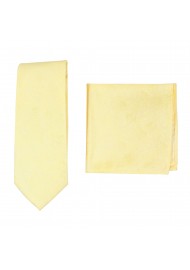 Woodgrain Texture Necktie Set in Spring Yellow