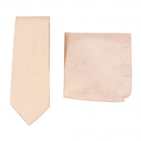 Woodgrain Texture Necktie Set in Golden Wheat