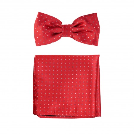Micro Polka Dot Bow Tie Set in Cherry Red