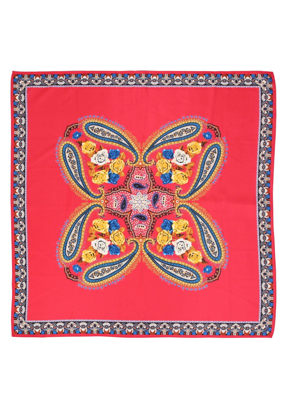 Bright Red Persian Paisley Scarf