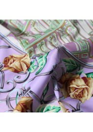 Parisian Floral Print Scarf in Pastel Pink Close Up