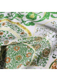 Vintage Scarf Print in Spring Green Close Up