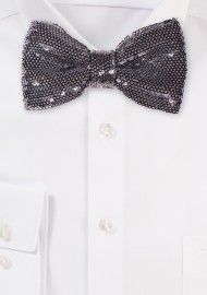 Smoke Gray Sequin Bow Tie