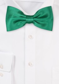 Solid Satin Bow Tie in Emerald Green