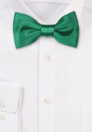 Satin Kids Bow Tie in Emerald Green