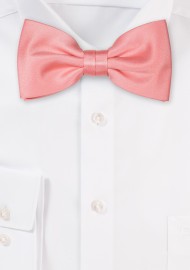 Solid Satin Bow Tie in Bellini Pink