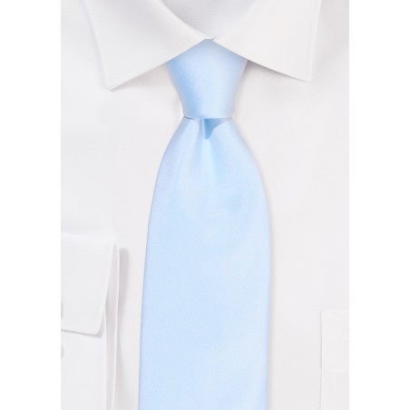 Extra Long Satin Tie in Ice Blue