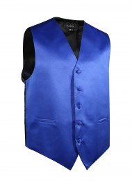 Formal Satin Fabric Dress Vest in Morning Glory Blue