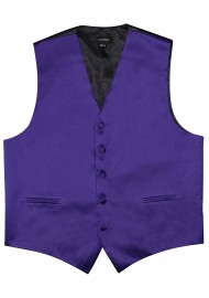 Formal Satin Fabric Dress Vest in Purple Storm