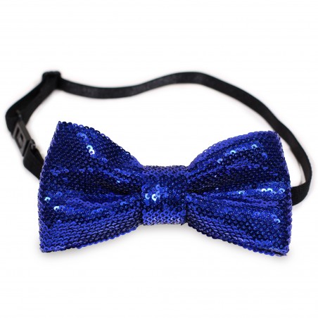 Bright Blue Sequin Bow Tie