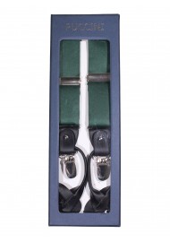Hunter Green Satin Suspenders in Box