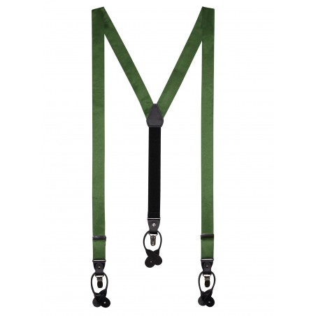 Moss Green Satin Suspenders