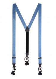 Steel Blue Satin Suspenders for Men
