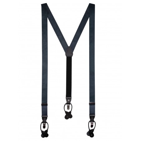 Charcoal Satin Suspenders for Men