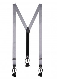 Silver Satin Suspenders for Men