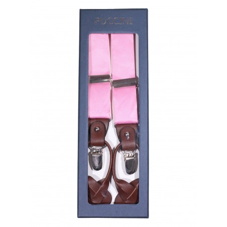 Pink Satin Suspenders in Box