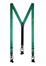 Satin Suspenders in Emerald Green