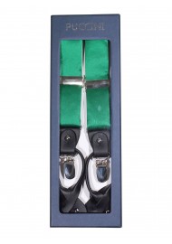 Satin Suspenders in Emerald Green in Box