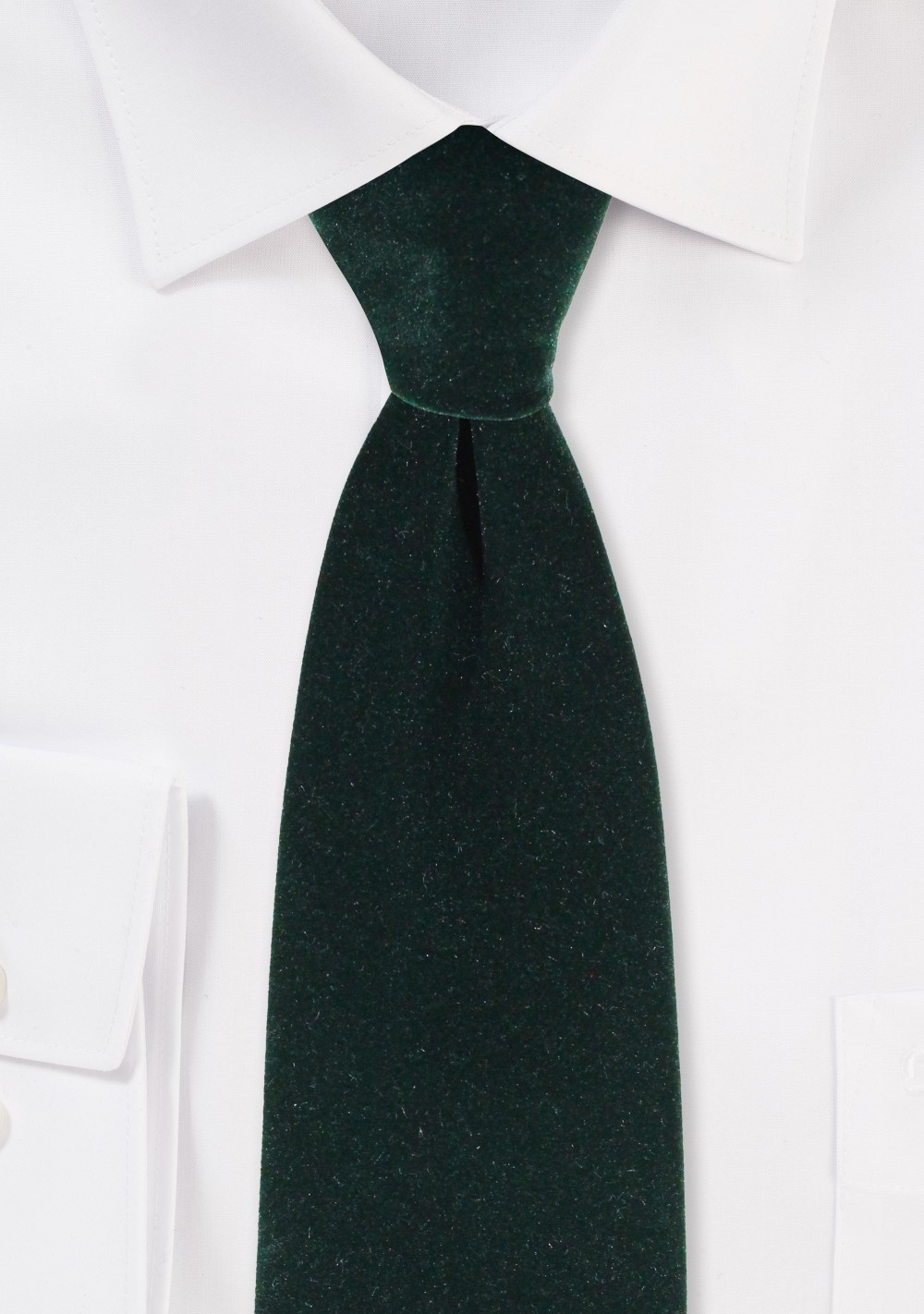 Luxe Velvet Necktie in Hunter Green