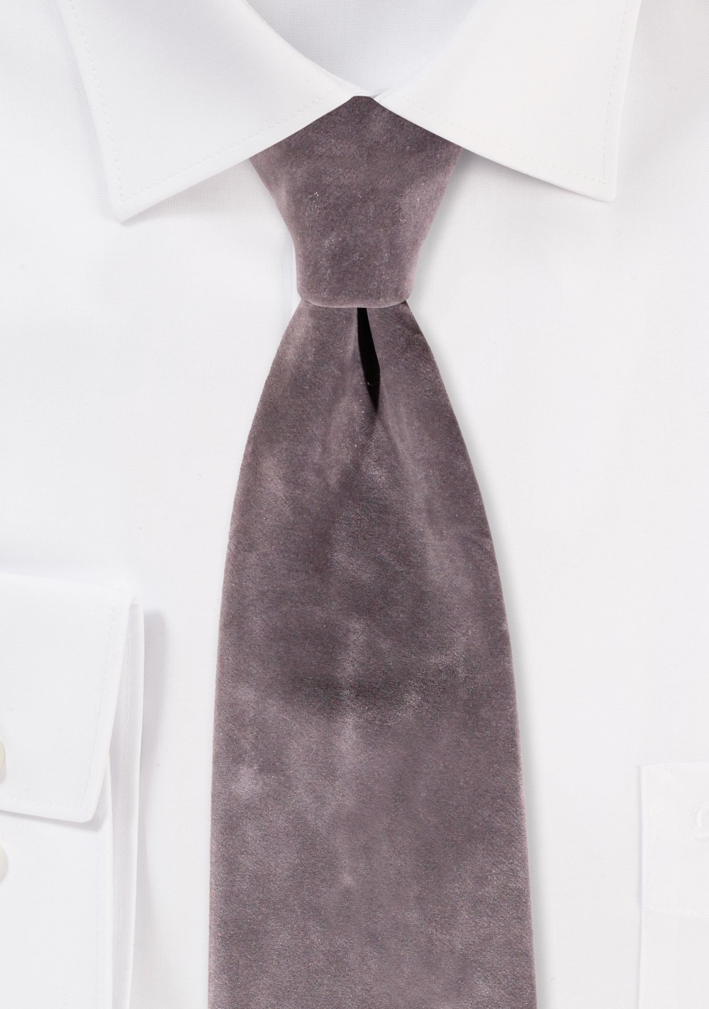 Luxe Velvet Necktie in Charcoal Gray