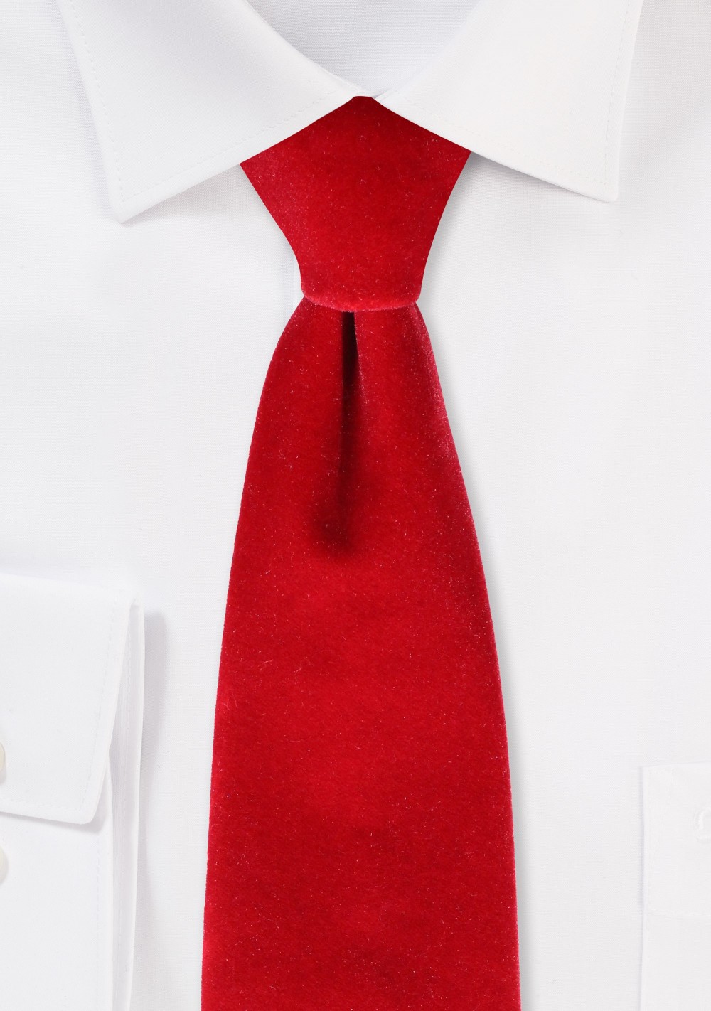 Luxe Velvet Necktie in Cherry Red