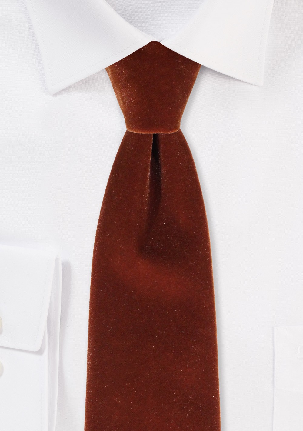 Luxe Velvet Necktie in Mocha Brown