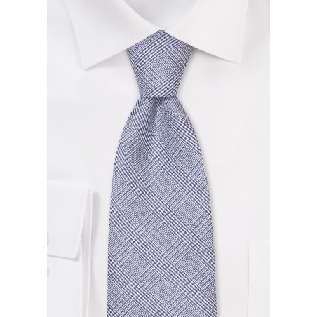 Prince of Wales Check Tie in Navy